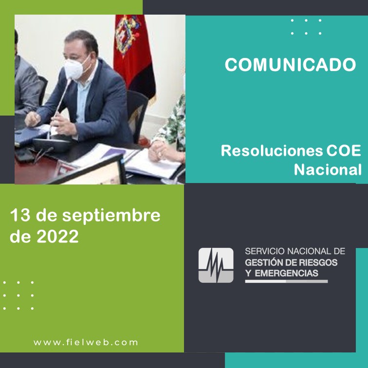 RESOLUCIONES COE NACIONAL 13 DE SEPTIEMBRE DE 2022