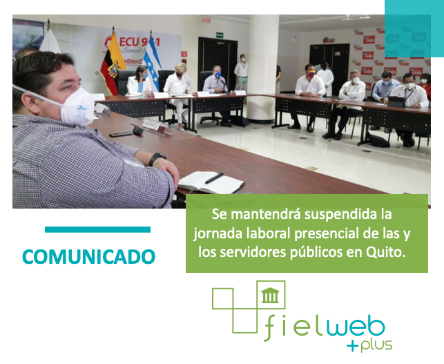 Se mantendrá suspendida la jornada laboral presencial de las y los servidores públicos en Quito.