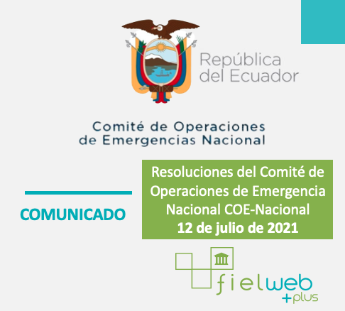 Resoluciones COE Nacional 12 de julio de 2021