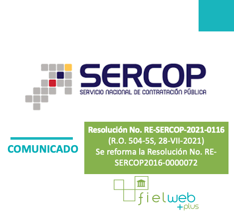 Resolución No. RE-SERCOP-2021-0116