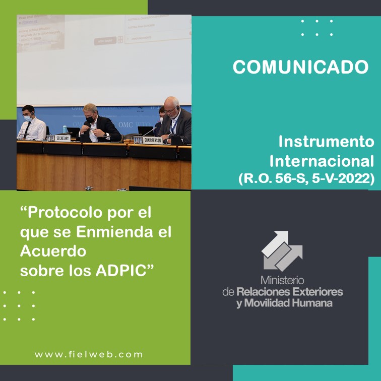 Protocolo por el que se Enmienda el Acuerdo sobre los ADPIC