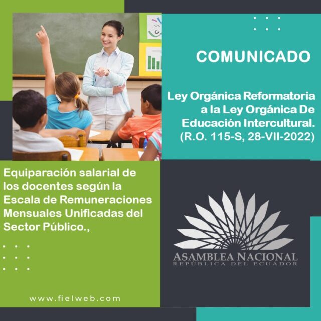LEY ORGÁNICA REFORMATORIA A LA LEY ORGÁNICA DE EDUCACIÓN INTERCULTURAL ...