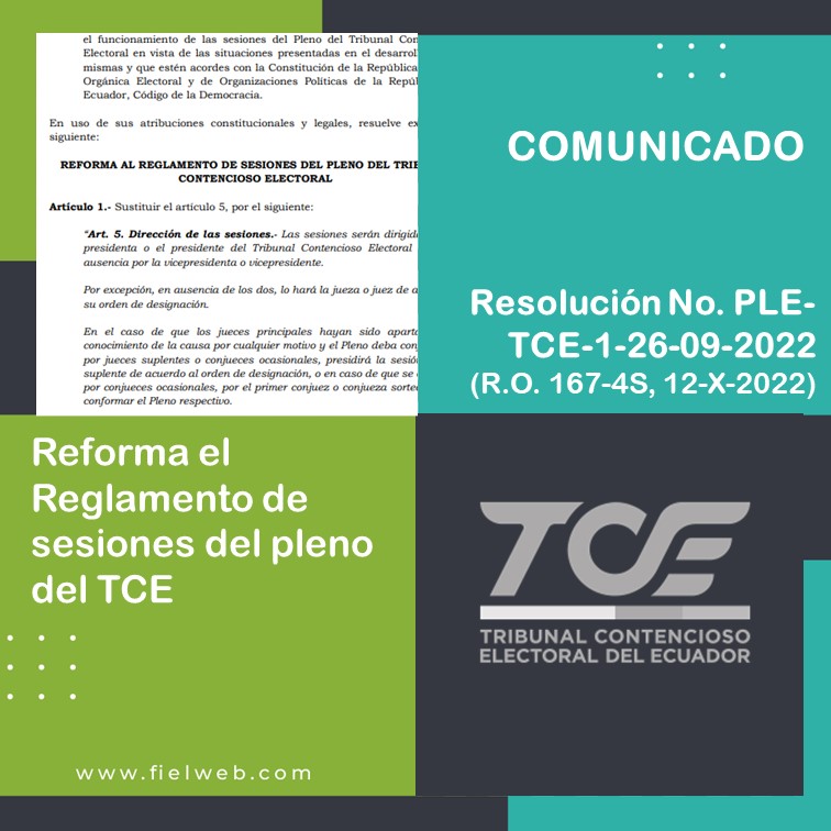 Resolución No. PLE-TCE-1-26-09-2022