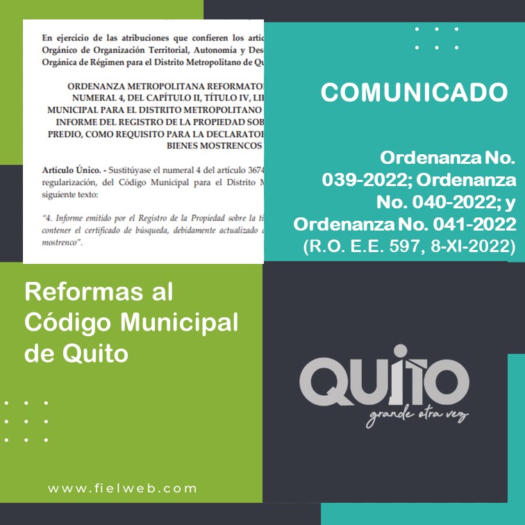 Reformas al Código Municipal de Quito