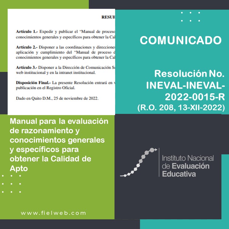 Resolución No. INEVAL-INEVAL-2022-0015-R