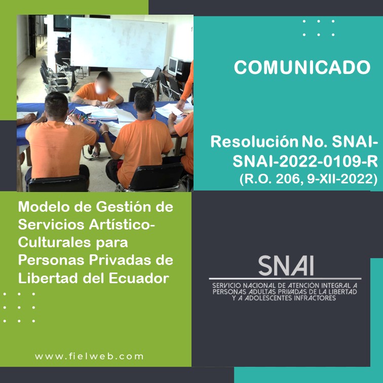 Resolución No. SNAI-SNAI-2022-0109-R