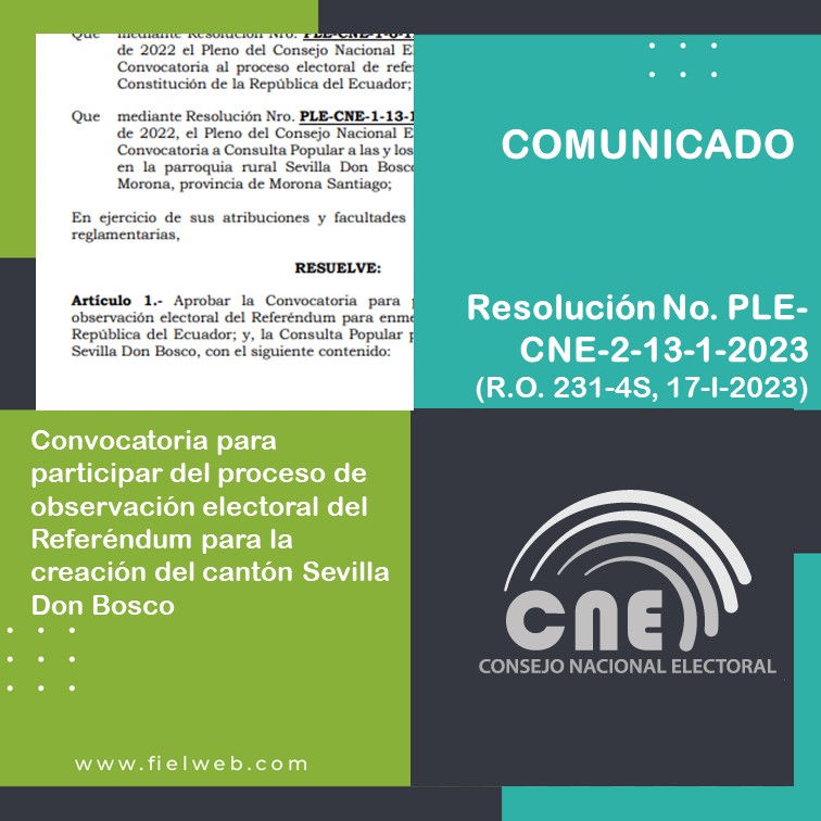 Resolución No. PLE-CNE-2-13-1-2023