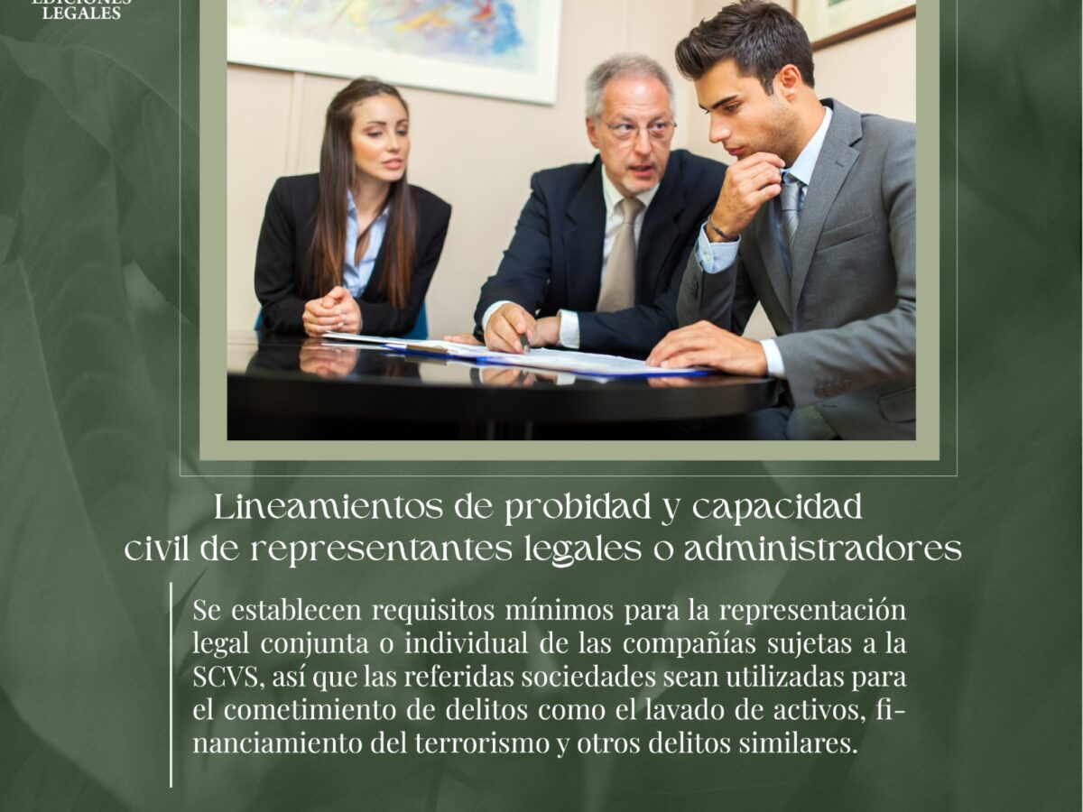 Lineamientos de probidad y capacidad civil de representantes legales o administradores